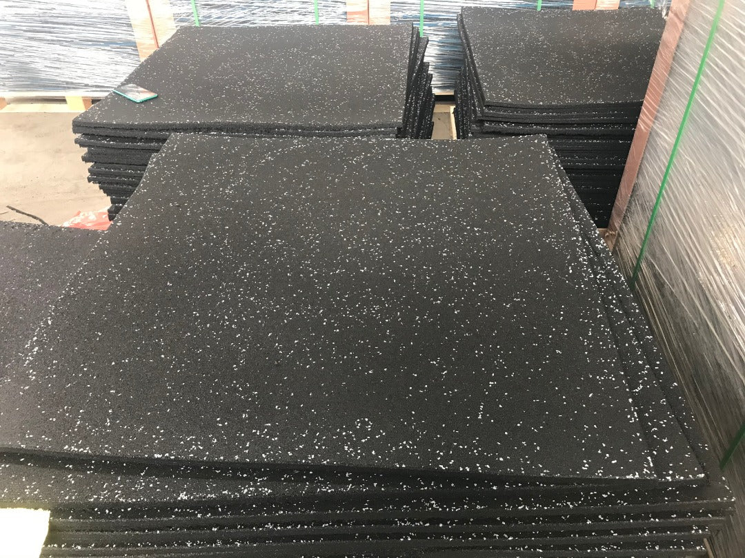 ARROW 15mm Rubber Gym Flooring Tiles 1m x 1m – Black/Grey Fleck - Image 7